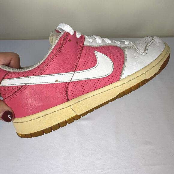 Nike Dunk Low Women’s Sneakers White Flamingo Pink Size 8 Retro Casual Shoes - Picture 9 of 11